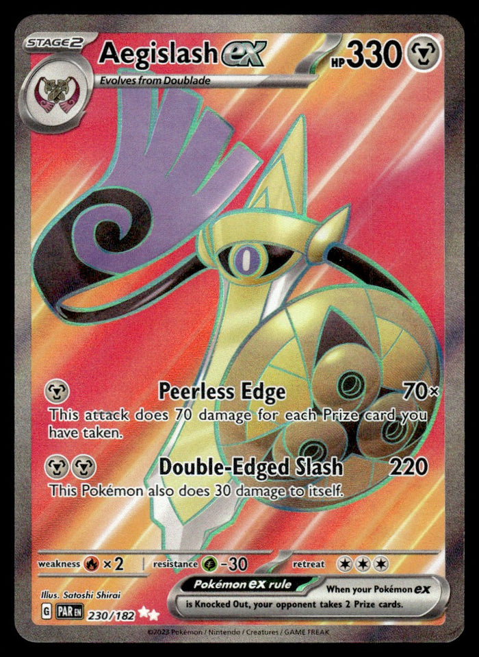 2023 Pokemon Paradox Rift 230/182 Aegislash ex Near Mint