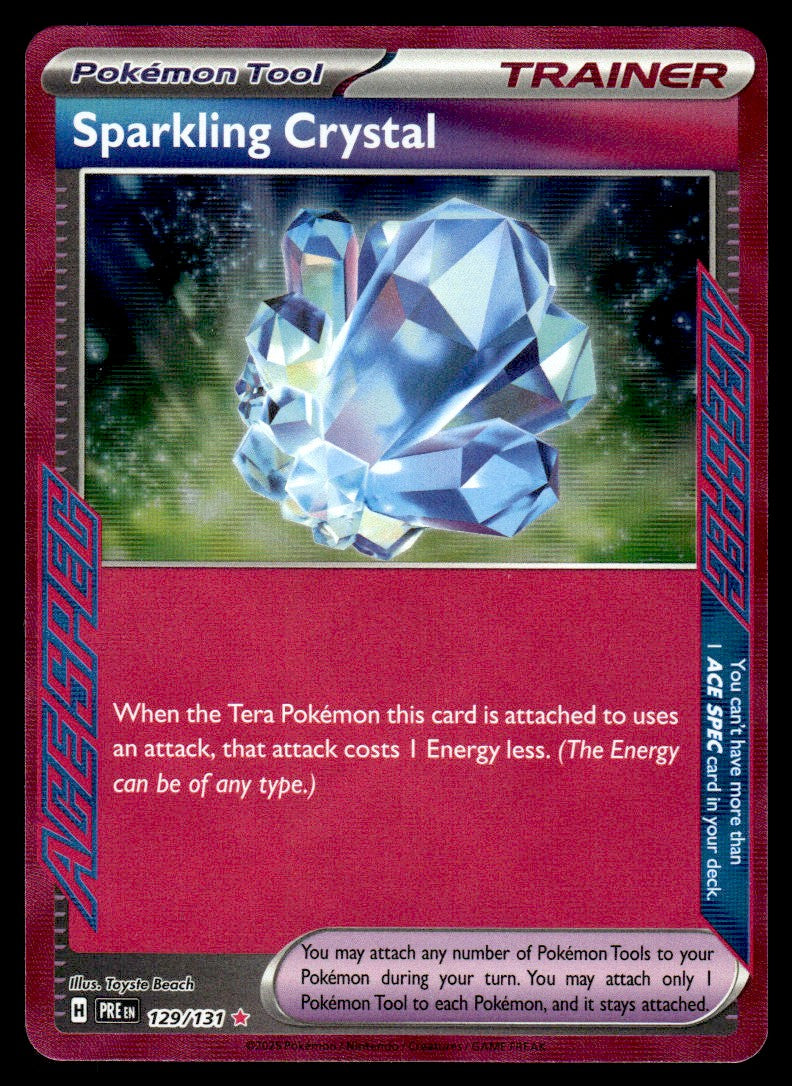 2025 Pokemon Scarlet & Violet Series - Prismatic Evolutions 129 Sparkling Crystal Near Mint