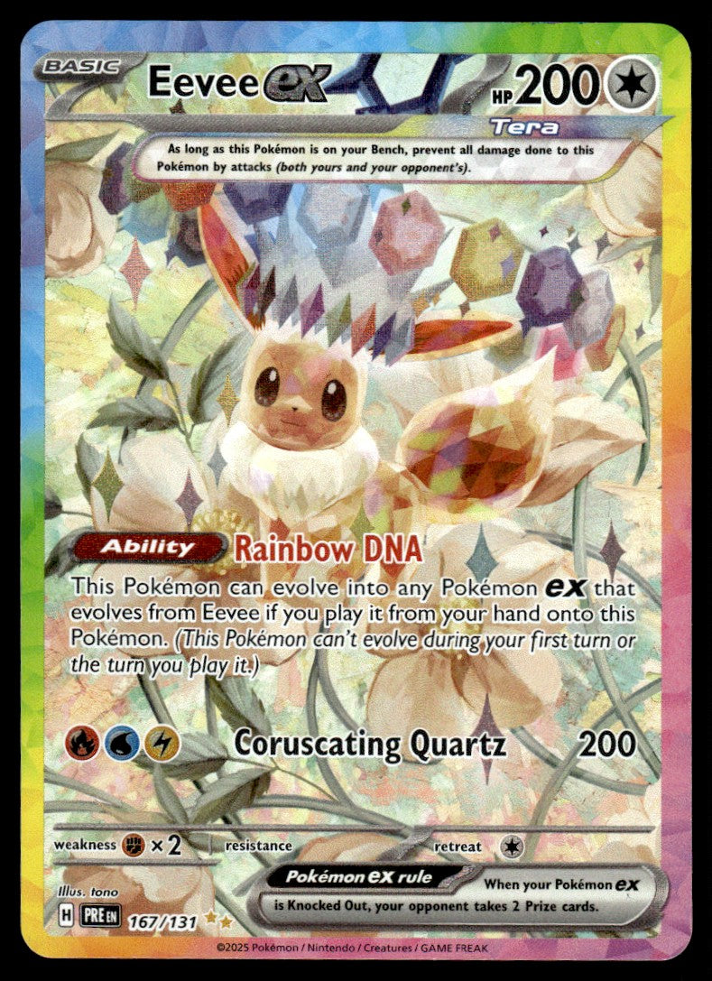 2025 Pokemon Scarlet & Violet Series - Prismatic Evolutions 167 Eevee ex Near Mint