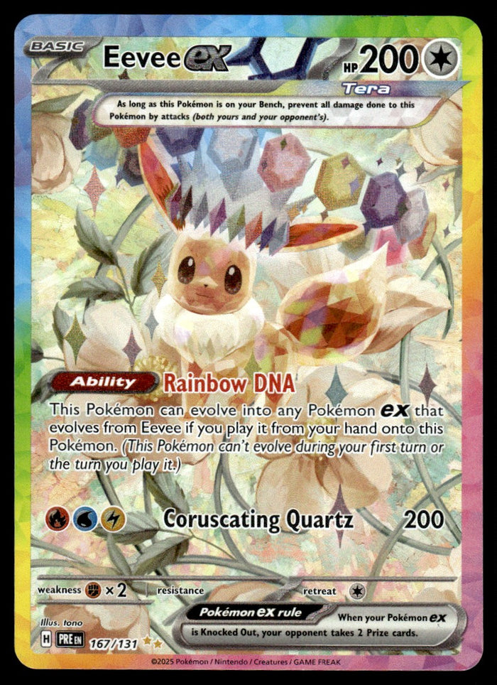 2025 Pokemon Scarlet & Violet Series - Prismatic Evolutions 167 Eevee ex Near Mint
