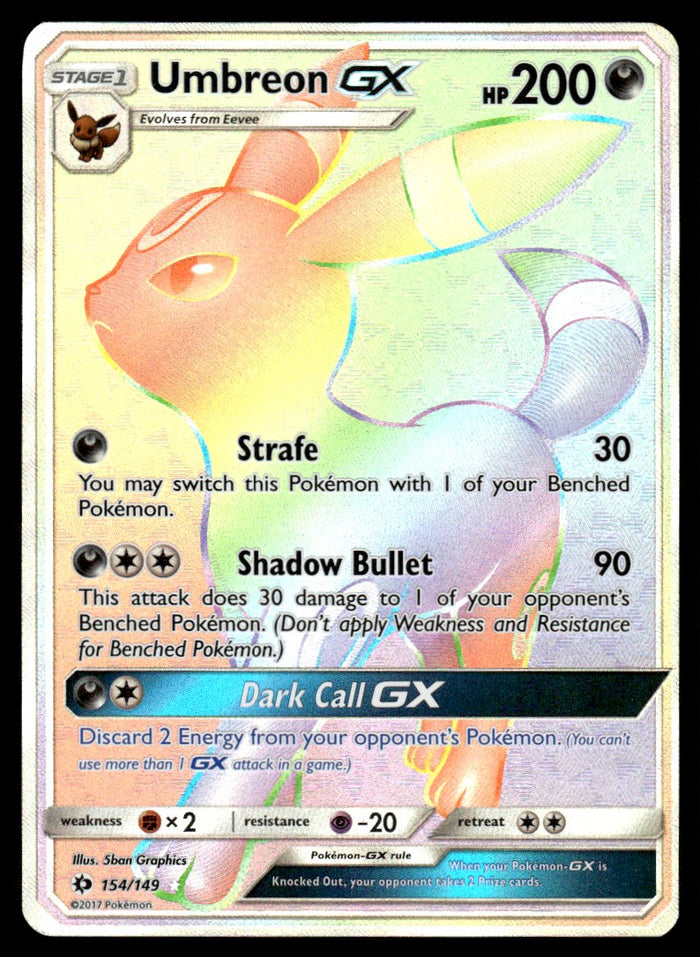 2017 Pokemon Sun & Moon 154 Umbreon-GX Near Mint