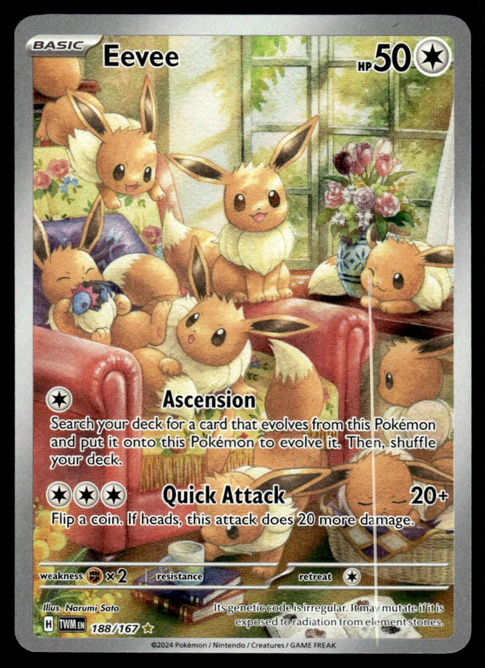 2024 Pokemon Twilight Masquerade 188/167 Eevee Near Mint