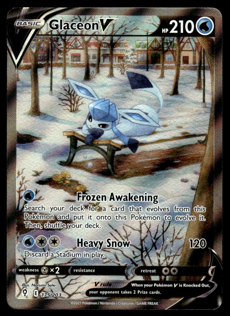 2021 Pokemon Sword & Shield - Evolving Skies 175/203 Glaceon V Near Mint