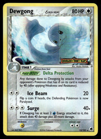 2006 Pokemon EX - Dragon Frontiers 15 Dewgong Reverse Holo Light Play