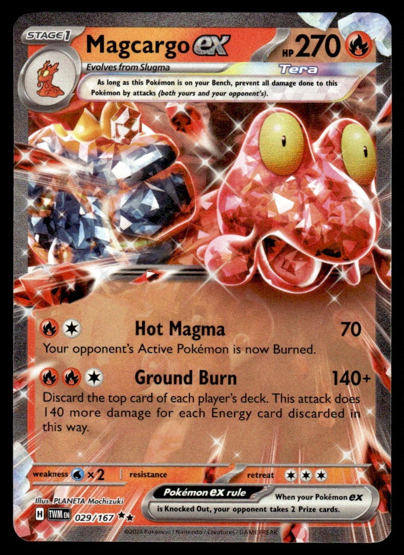 2024 Pokemon Scarlet & Violet - Twilight Masquerade 029/167 Magcargo ex Near Mint