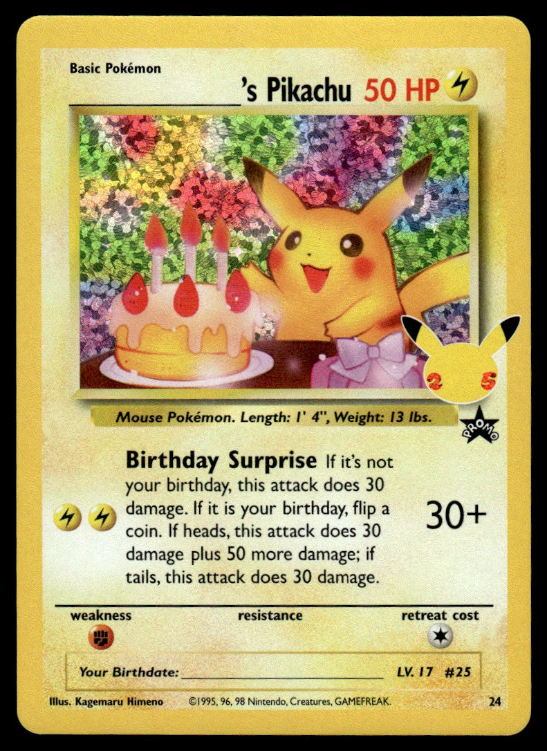 2021 Pokemon Sword & Shield - Celebrations 24 _____’s Pikachu Near Mint