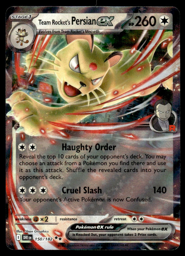 2025 Pokemon Scarlet & Violet Series - Destined Rivals 150 Team Rocket's Persian ex Near Mint