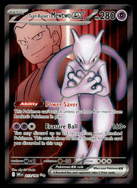 2025 Pokemon Destined Rivals 213/182 Team Rocket's Mewtwo ex Near Mint