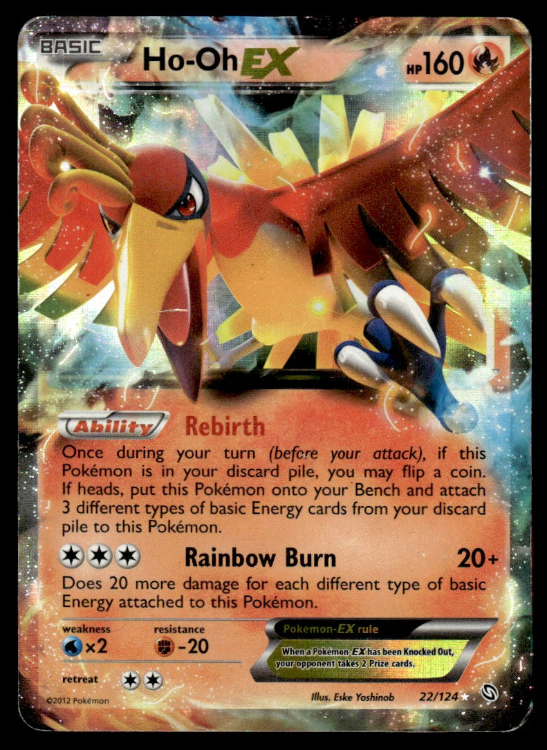 2012 Pokemon Black & White - Dragons Exalted 22 Ho-Oh-EX Damaged
