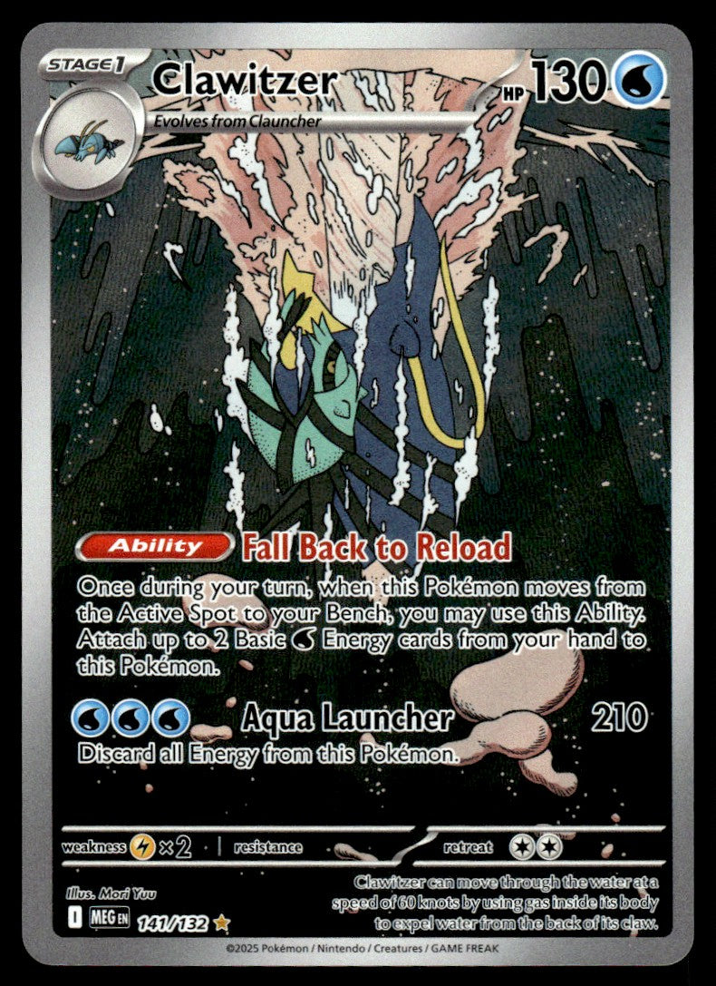 2025 Pokemon Mega Evolutions 141 Clawitzer Near Mint