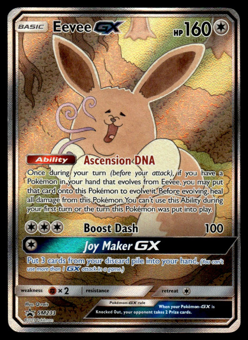 2019 Pokemon Sun & Moon Promos SM233 Eevee GX Heavy Play