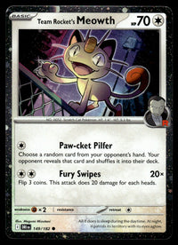 2025 Pokemon Scarlet & Violet Series - Destined Rivals 149 Team Rocket's Meowth Near Mint