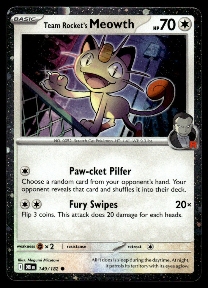 2025 Pokemon Scarlet & Violet Series - Destined Rivals 149 Team Rocket's Meowth Near Mint