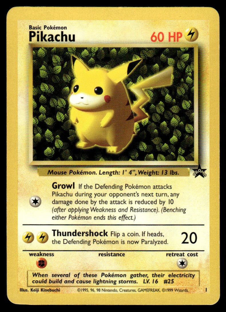 1999 Pokemon Black Star Promos 1 Pikachu Heavy Play