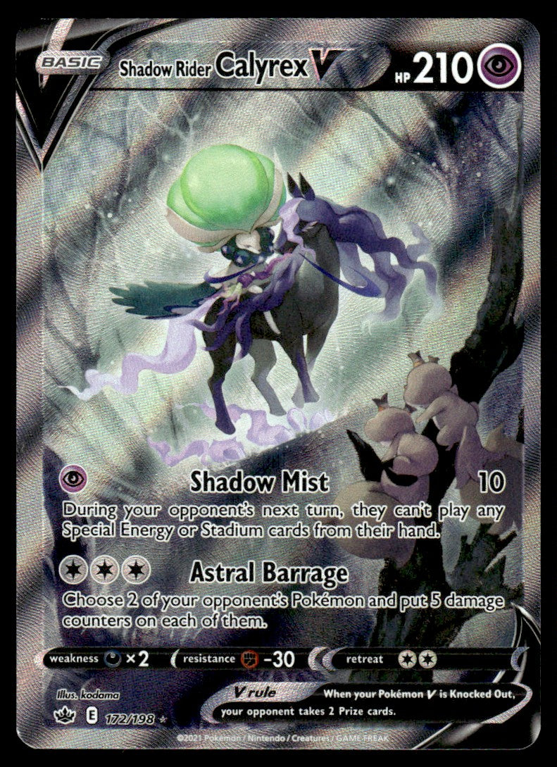 2021 Pokemon Sword & Shield - Chilling Reign 172/198 Shadow Rider Calyrex V Near Mint