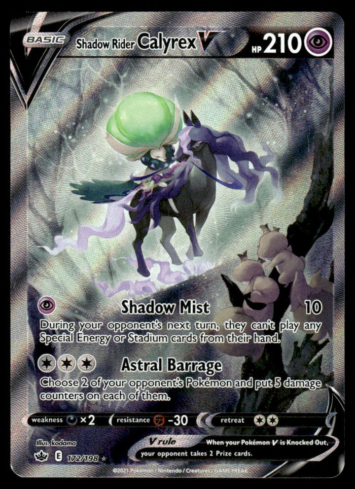 2021 Pokemon Sword & Shield - Chilling Reign 172/198 Shadow Rider Calyrex V Near Mint