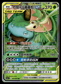 2023 Pokemon Chinese 001/061 Venusaur & Snivy GX Near Mint