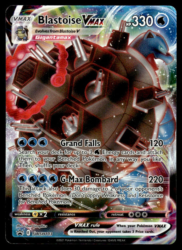 2021 Pokemon Sword & Shield Promos SWSH103 Blastoise VMAX Heavy Play