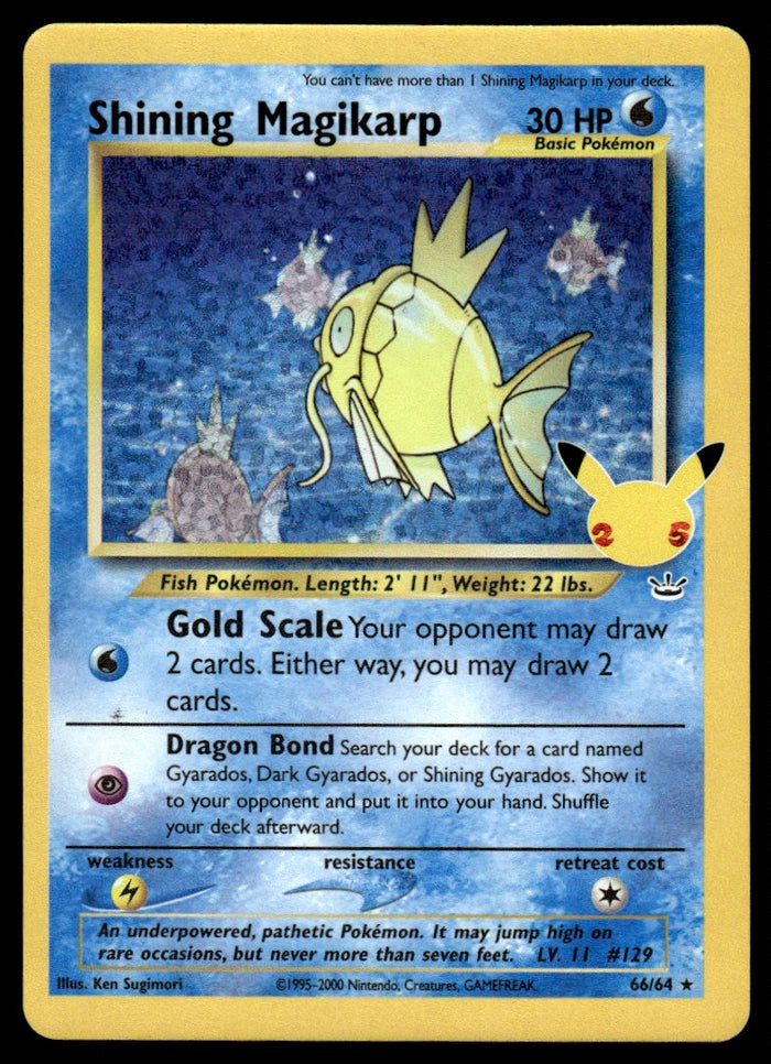 2001 Pokemon Celebrations - Classic Collection 66 Shining Magikarp Near Mint