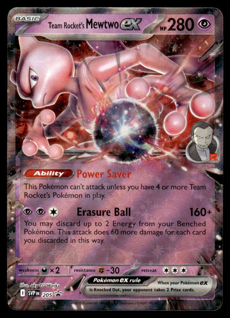 2025 Pokemon Scarlet & Violet Series - Destined Rivals SVPEN 205 Team Rocket's Mewtwo Ex Near Mint