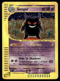 2002 Pokemon E-Card - Expedition 13/165 Gengar Heavy Play