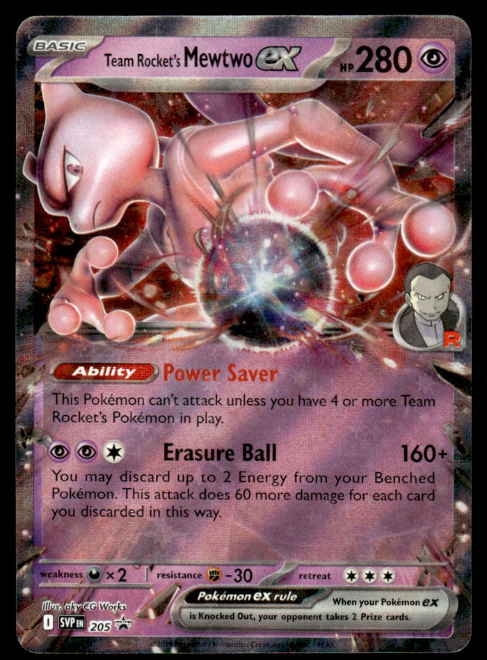 2025 Pokemon Scarlet & Violet Series - Destined Rivals 205 Team Rocket's Mewtwo Ex Near Mint