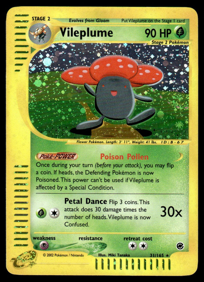 2002 Pokemon E-Card - Expedition 31 Vileplume Light Play