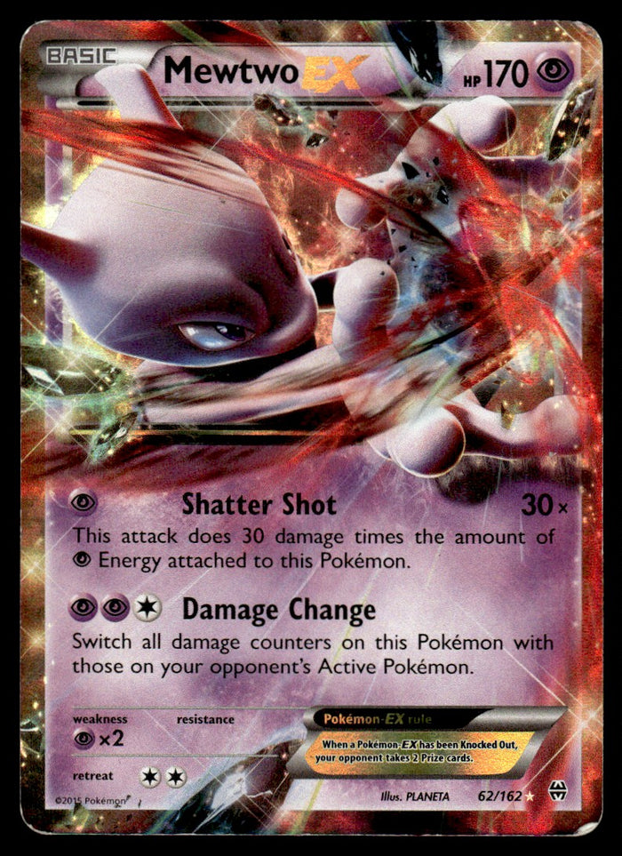 2015 Pokemon XY Series - XY Breakthrough 62 Mewtwo ex Heavy Play