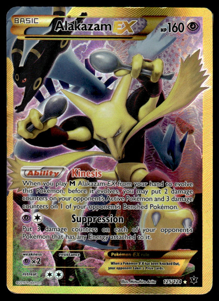2016 Pokemon XY - Fates Collide 125 Alakazam-EX Damaged