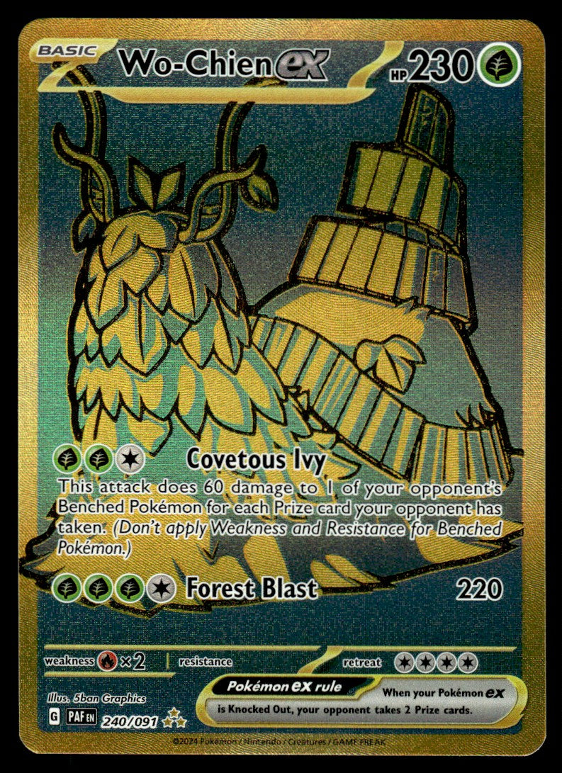 2024 Pokemon Scarlet & Violet - Paldean Fates 240/091 Wo-Chien ex Near Mint