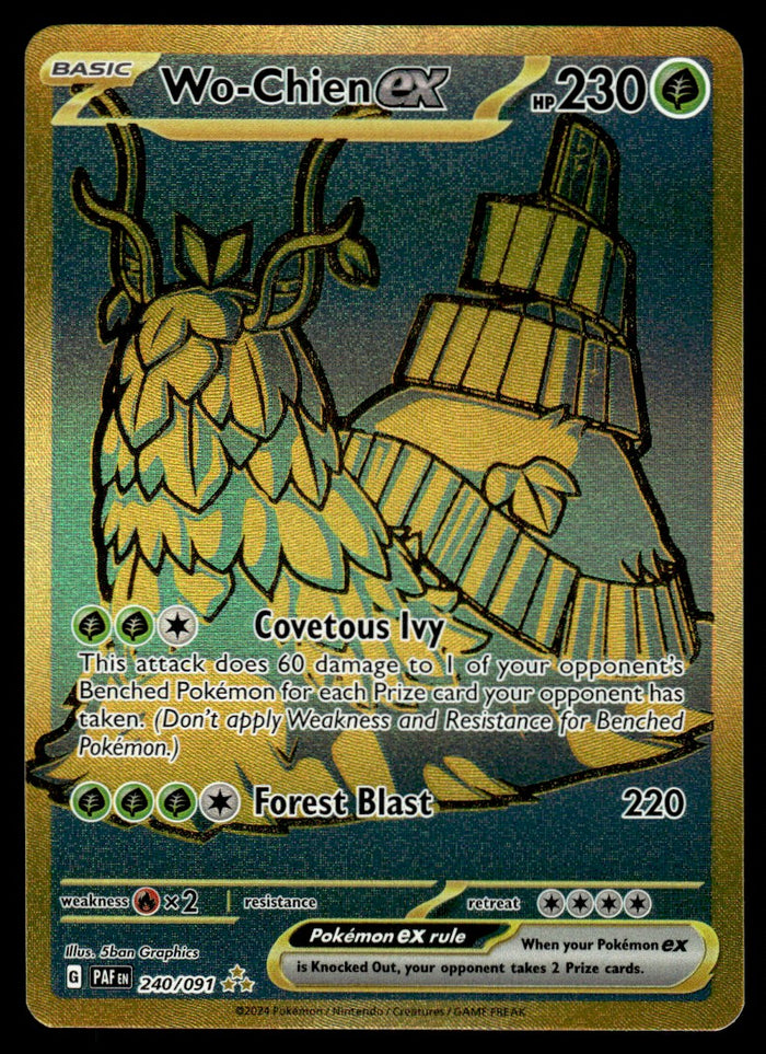 2024 Pokemon Scarlet & Violet - Paldean Fates 240/091 Wo-Chien ex Near Mint