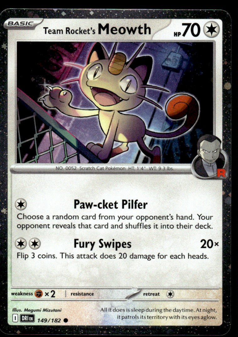 2025 Pokemon Scarlet & Violet Series - Destined Rivals 149 Team Rocket's Meowth Near Mint