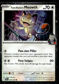 2025 Pokemon Scarlet & Violet Series - Destined Rivals 149 Team Rocket's Meowth Near Mint