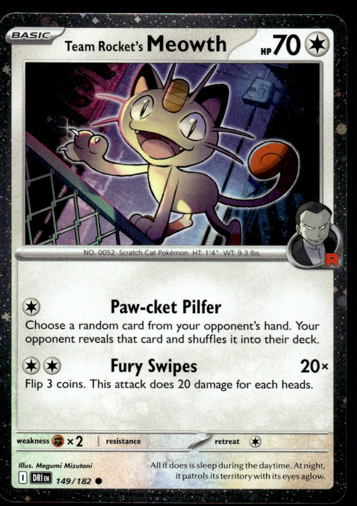 2025 Pokemon Scarlet & Violet Series - Destined Rivals 149 Team Rocket's Meowth Near Mint