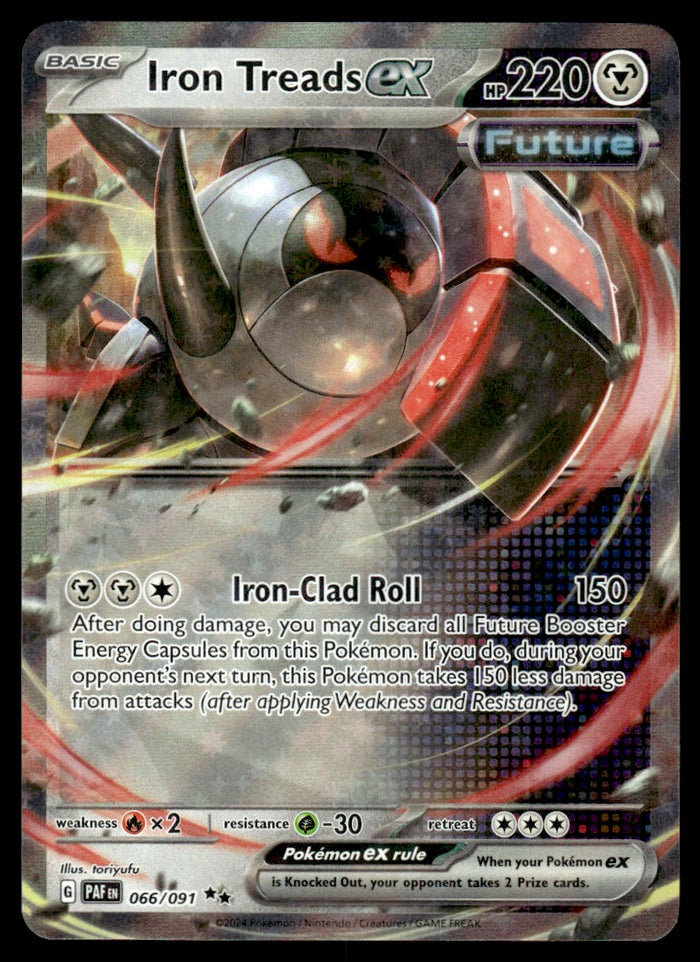 2024 Pokemon Scarlet & Violet - Paldean Fates 066/091 Iron Treads ex Heavy Play