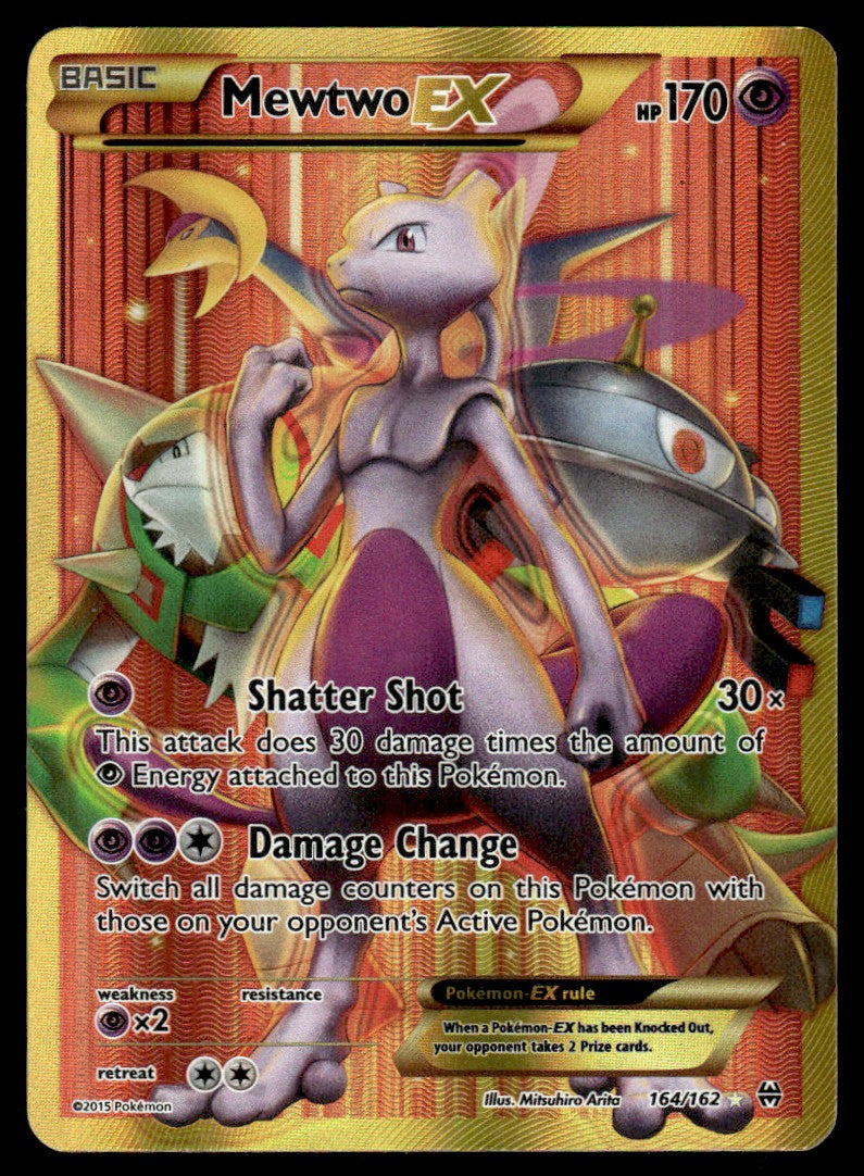 2015 Pokemon XY Breakthrough 164/162 Mewtwo EX Heavy Play