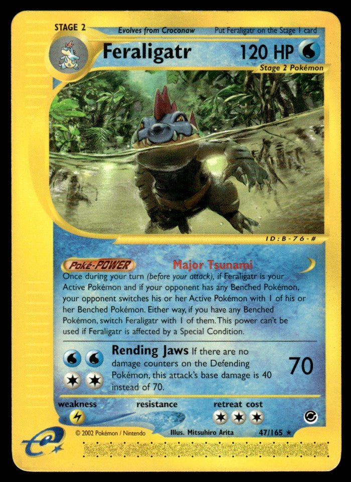 2002 Pokemon E-Card - Expedition 47 Feraligatr Heavy Play