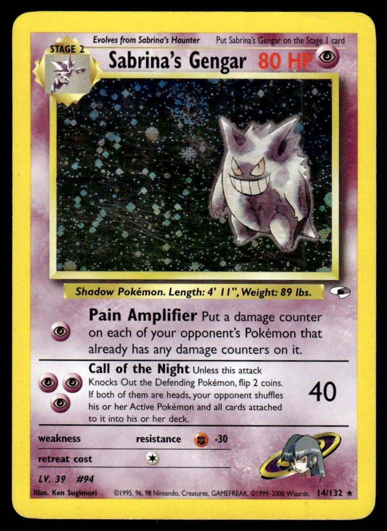 2000 Pokemon Gym Heroes 14/132 Sabrina's Gengar Near Mint