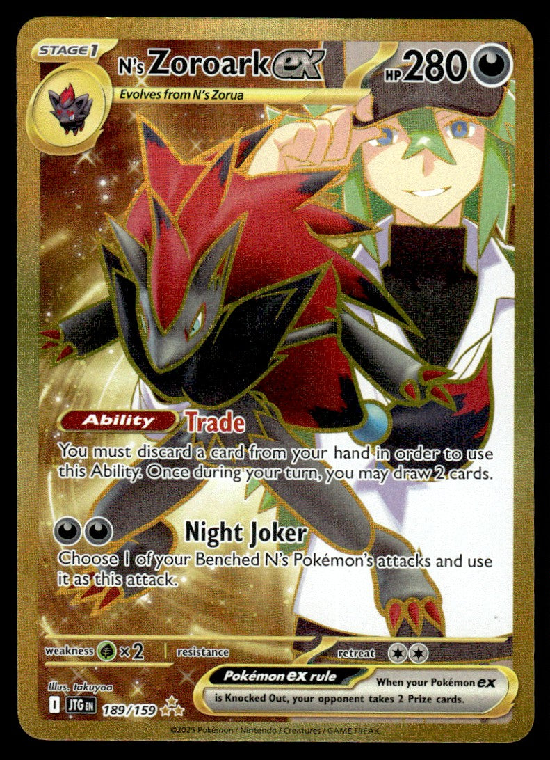 2025 Pokemon Scarlet & Violet - Journey Together 189/159 N's Zoroark ex Light Play