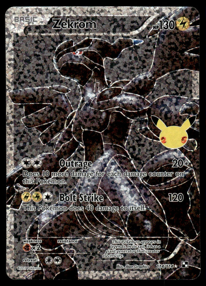2011 Pokemon Celebrations: Classic Collection 114/114 Zekrom Heavy Play