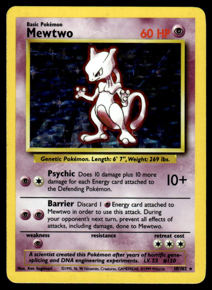 1999 Pokemon Classic - Base Set 10 Mewtwo Heavy Play